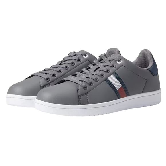 Tommy Hilfiger Mens Lampkin Flag Cup-Sole Low Top Sneakers US 12 Grey NIB - Picture 1 of 12